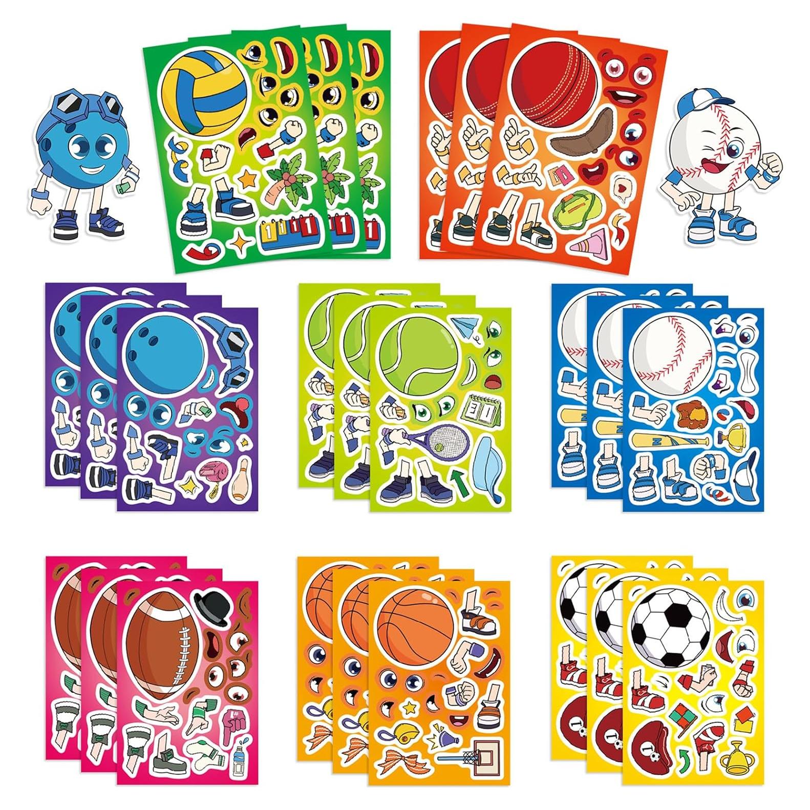 Juego de Stickers de Pelotas Deportivas LHST - 24 Hojas