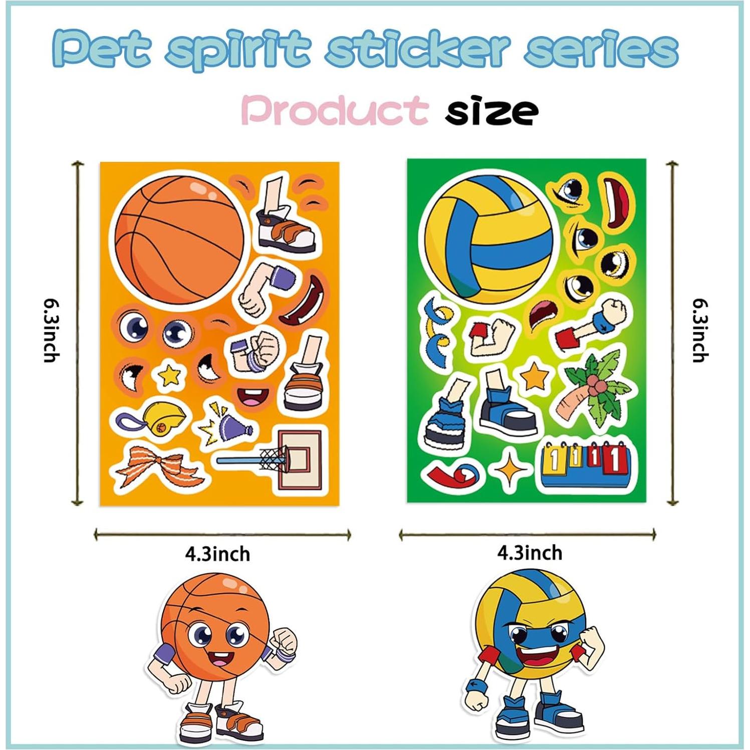 Juego de Stickers de Pelotas Deportivas LHST - 24 Hojas