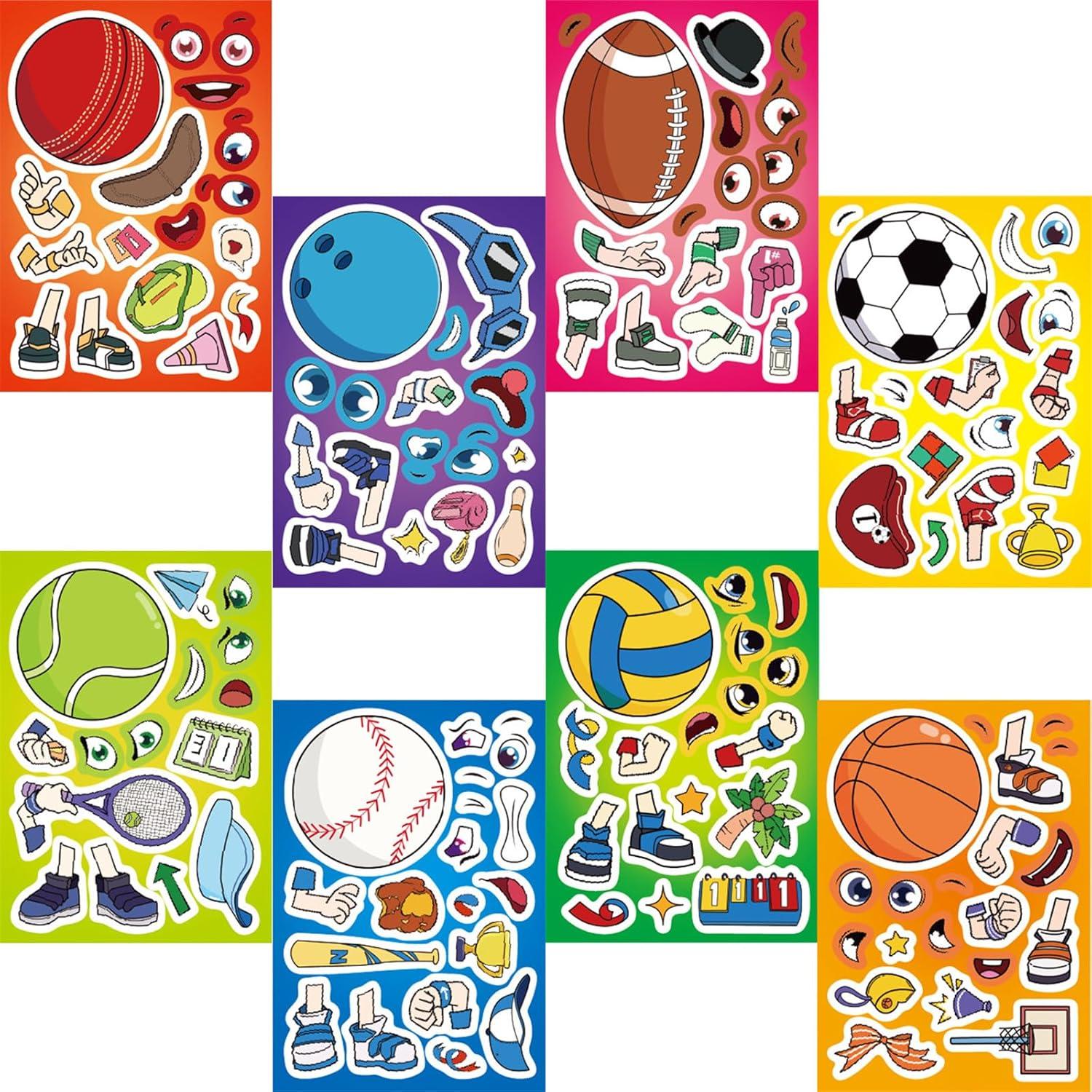 Juego de Stickers de Pelotas Deportivas LHST - 24 Hojas