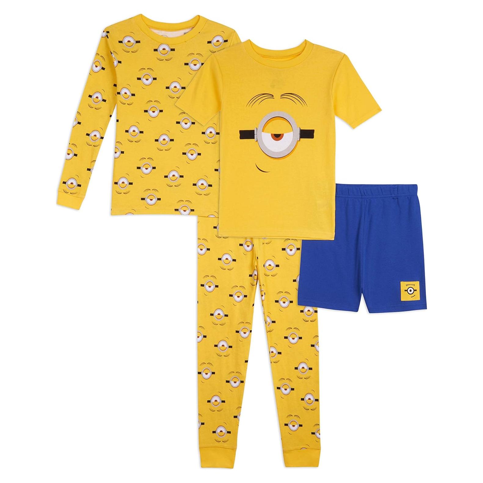 Pijama de Algodón Ajustado 4 Piezas Niños Despicable Me