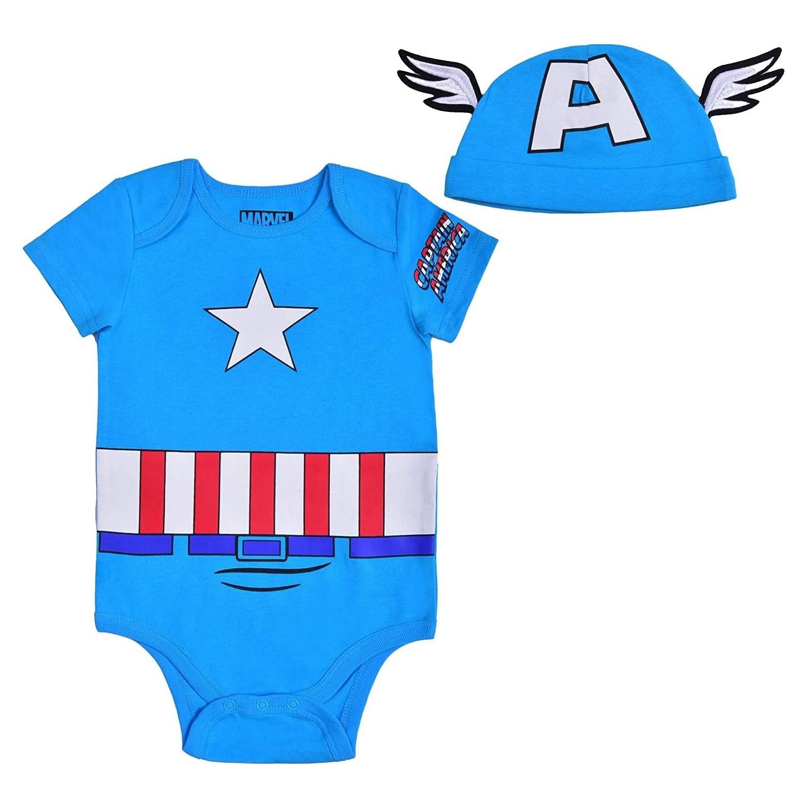 Conjunto Body y Gorra Capitán América Marvel Bebé 12 Meses
