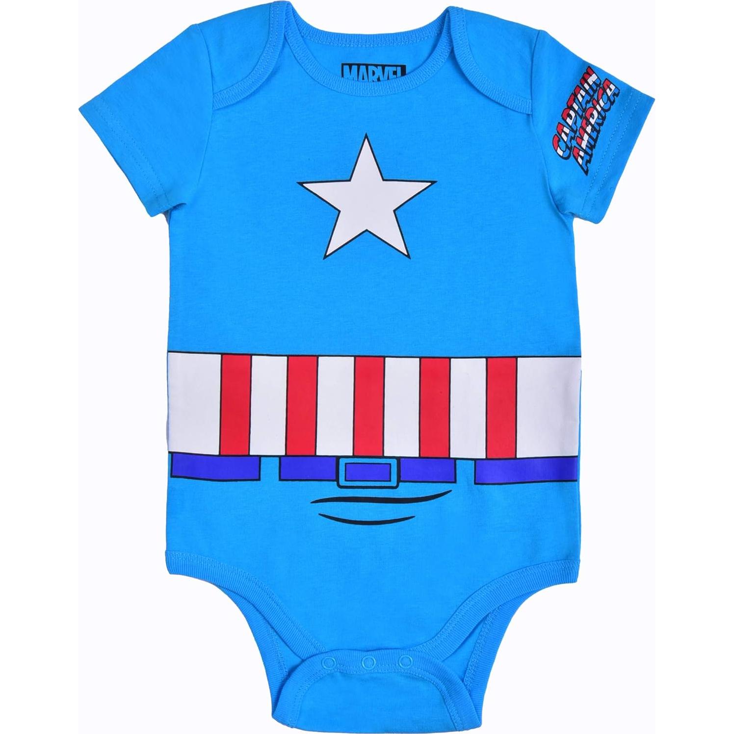 Conjunto Body y Gorra Capitán América Marvel Bebé 12 Meses