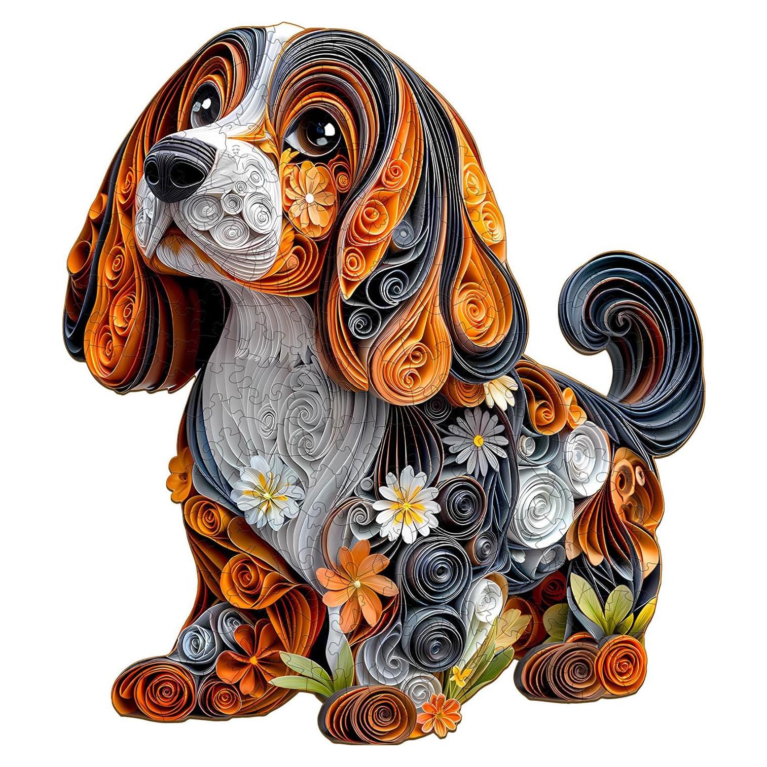 Rompecabezas de Madera DOCRAGI Perro Salchicha 95 Piezas 21.6x19.1cm