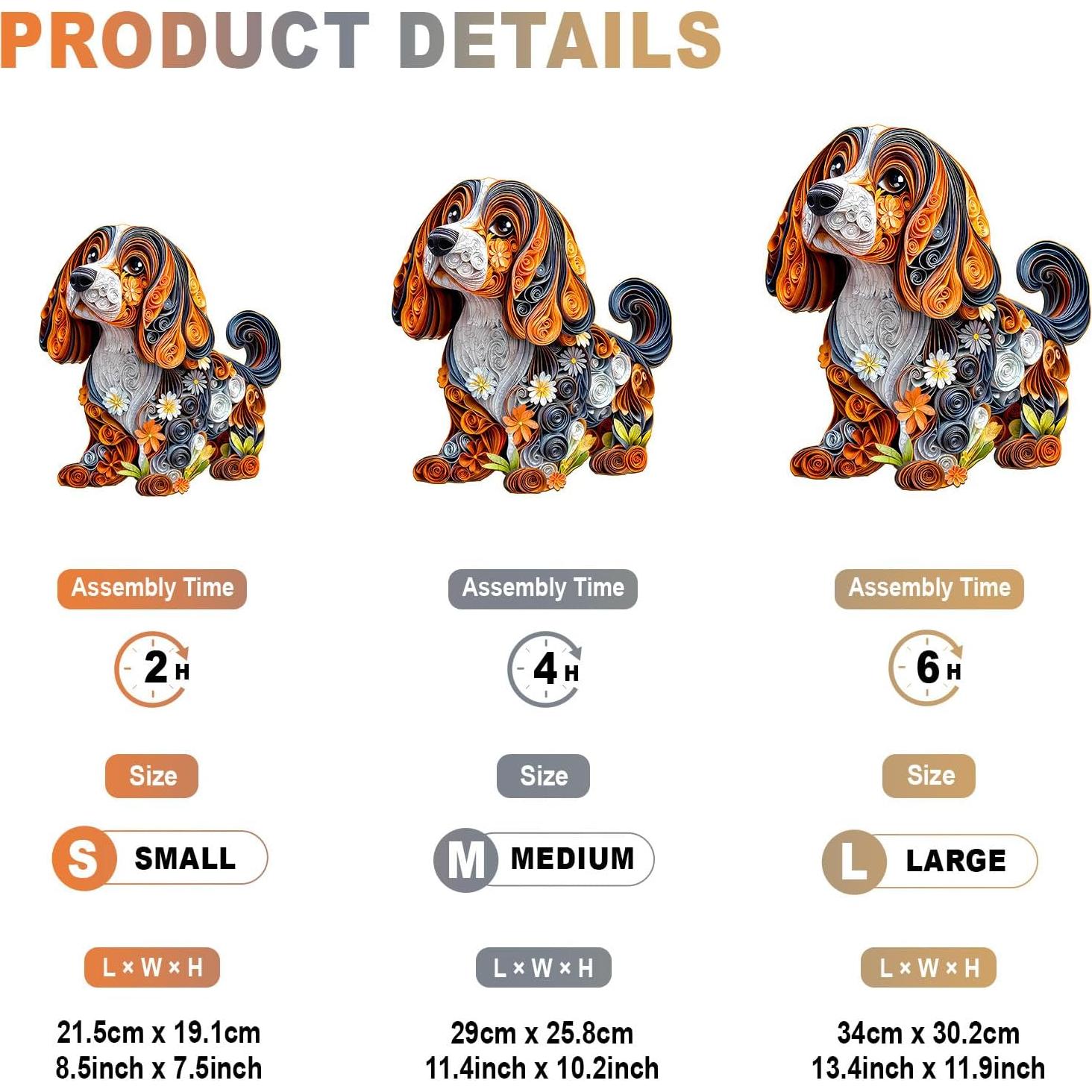 Rompecabezas de Madera DOCRAGI Perro Salchicha 95 Piezas 21.6x19.1cm