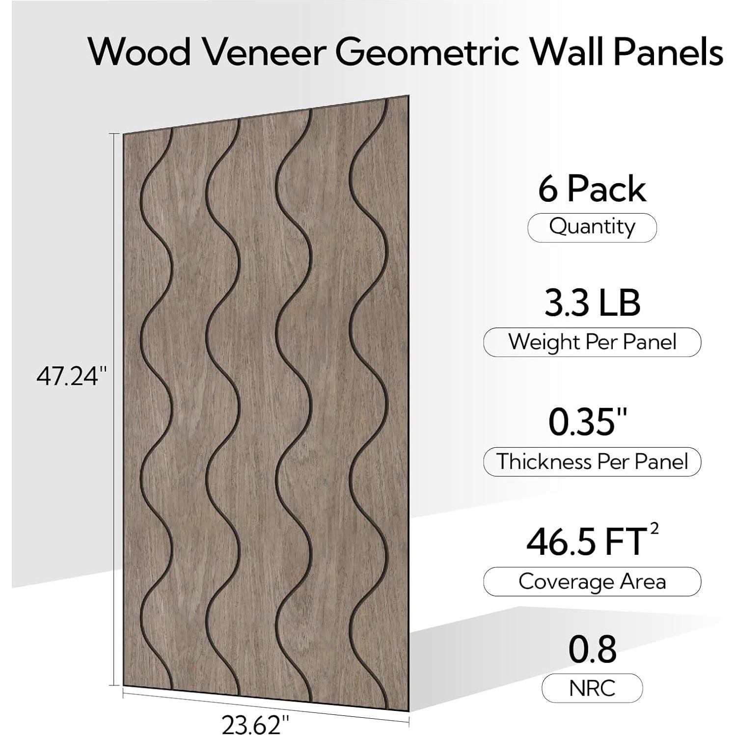 Paneles Acústicos Olanglab 6 Piezas 61x122cm Madera Absorbente