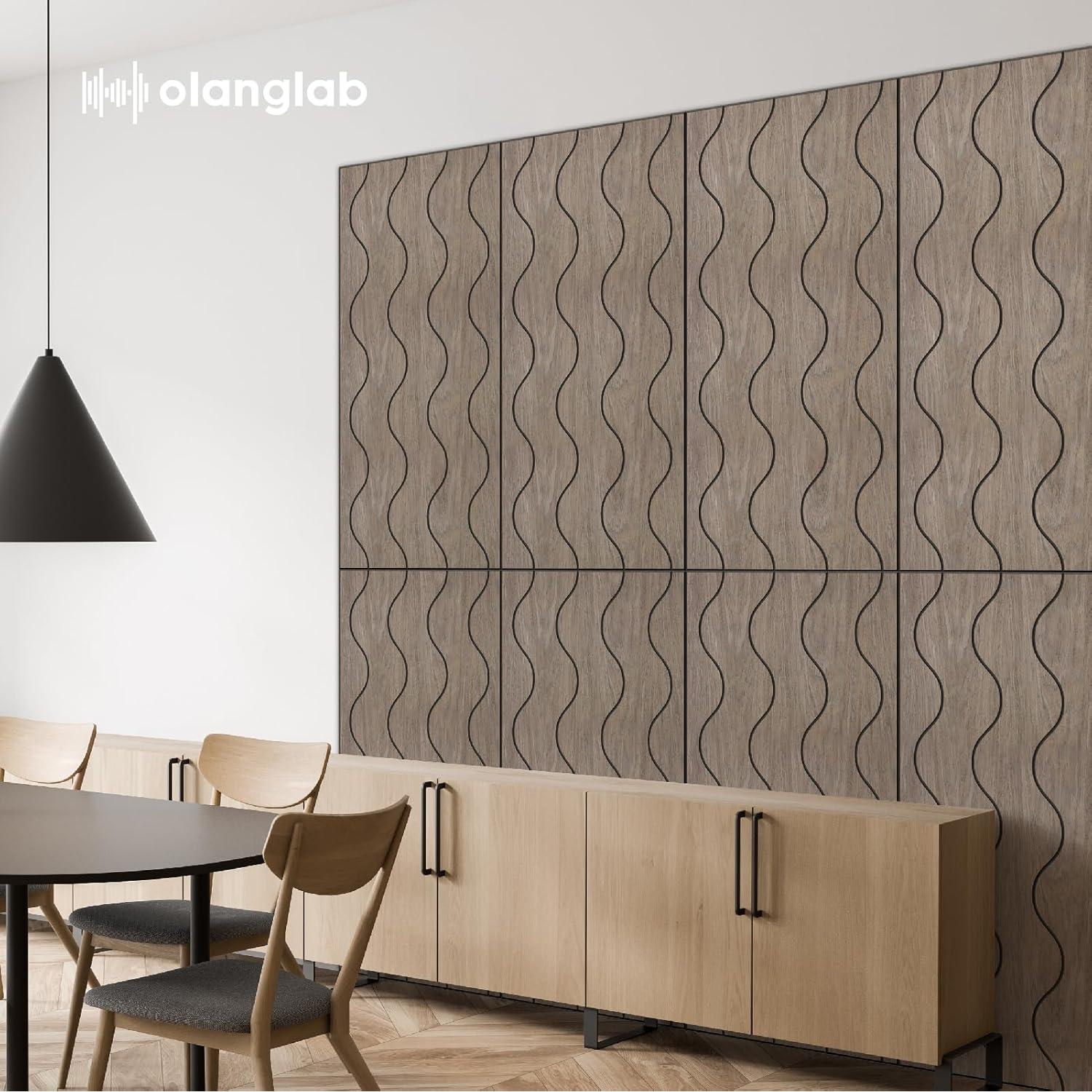 Paneles Acústicos Olanglab 6 Piezas 61x122cm Madera Absorbente