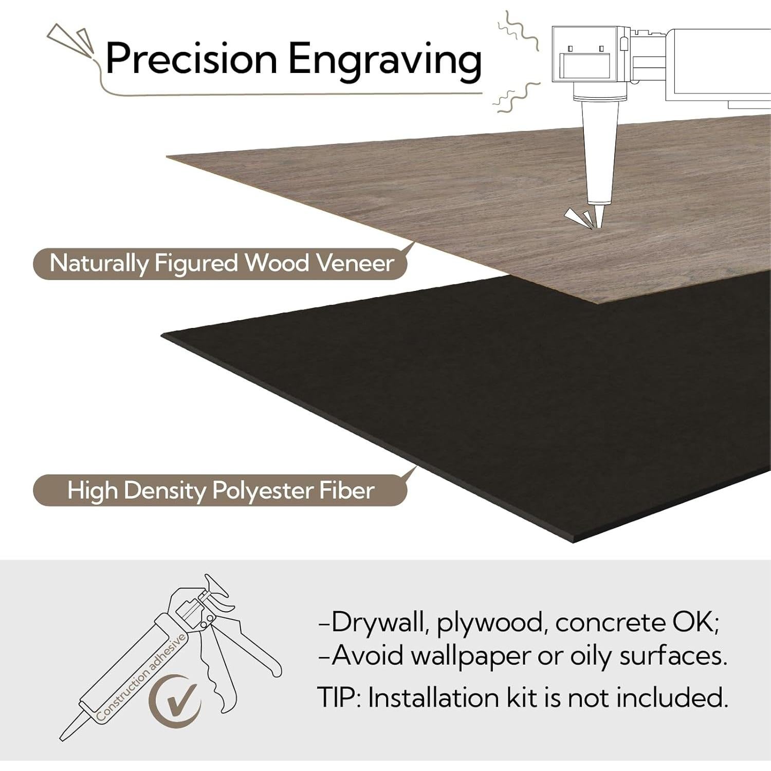 Paneles Acústicos Olanglab 6 Piezas 61x122cm Madera Absorbente