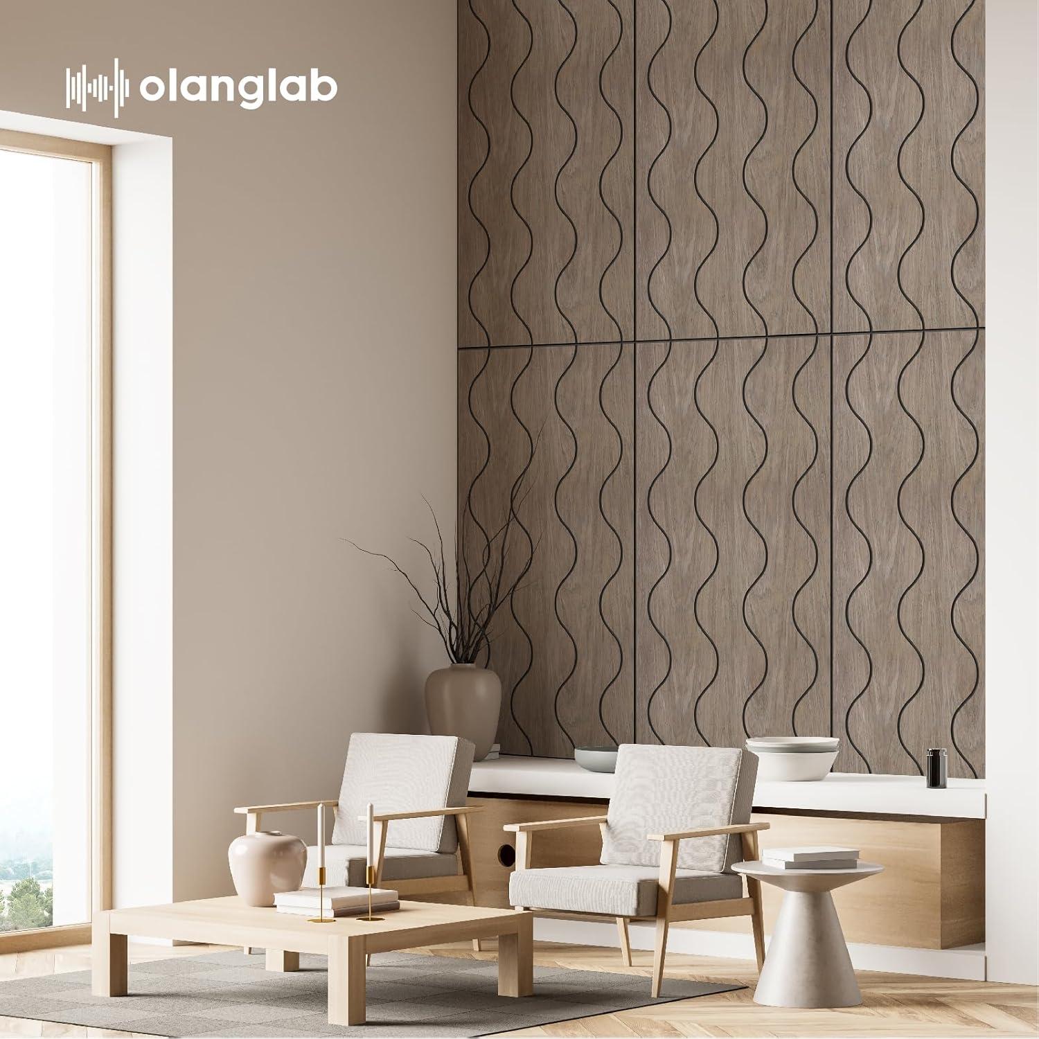 Paneles Acústicos Olanglab 6 Piezas 61x122cm Madera Absorbente