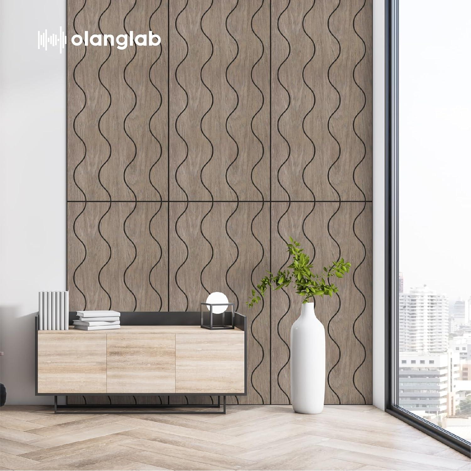 Paneles Acústicos Olanglab 6 Piezas 61x122cm Madera Absorbente