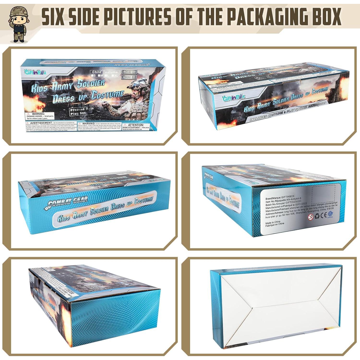 Disfraz de Soldado del Ejército GIFTINBOX para Niños 3-12 Años