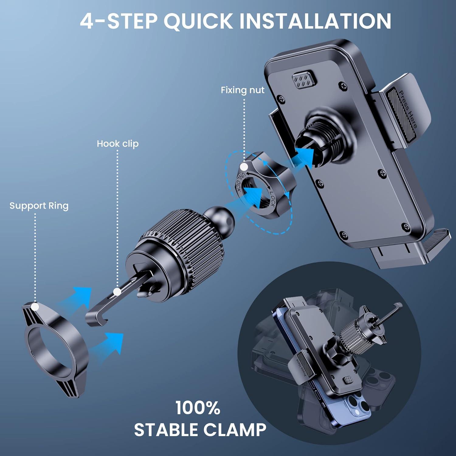 Soporte de Teléfono para Automóvil BIPOPIBO Ajustable Universal