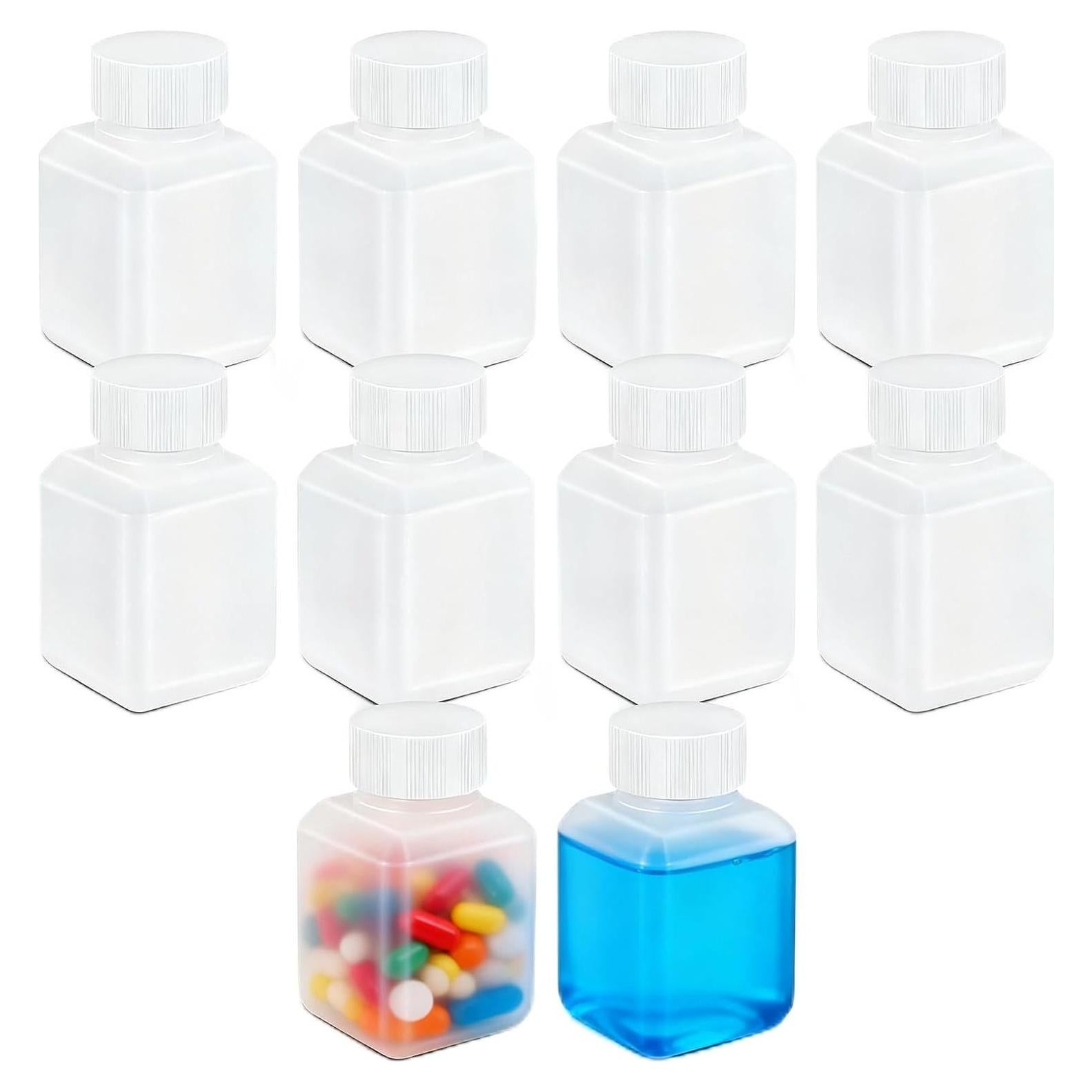 20ml Leak Proof Plastic Bottles with Caps for Liquids Sample, Reusable Small Bottles Containers for Travel, Camping and Hiking (Translucent, 10 Pcs)