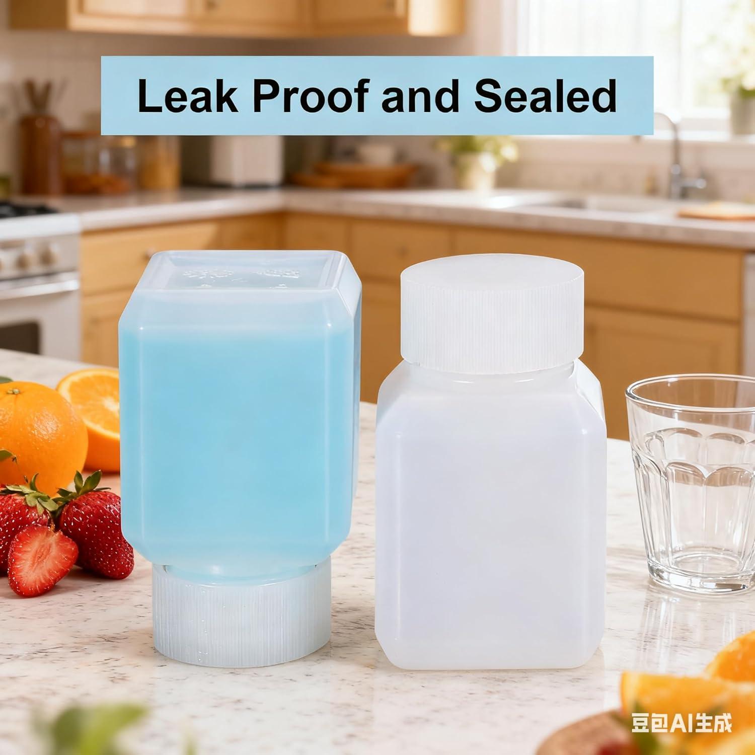 20ml Leak Proof Plastic Bottles with Caps for Liquids Sample, Reusable Small Bottles Containers for Travel, Camping and Hiking (Translucent, 10 Pcs)