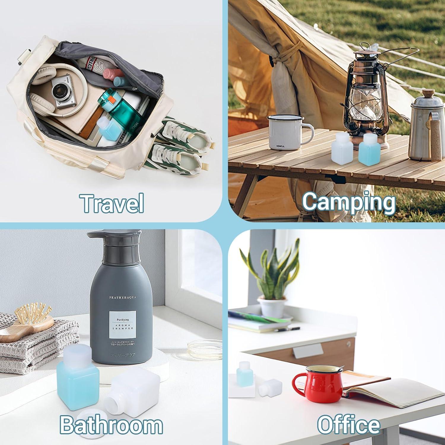 20ml Leak Proof Plastic Bottles with Caps for Liquids Sample, Reusable Small Bottles Containers for Travel, Camping and Hiking (Translucent, 10 Pcs)