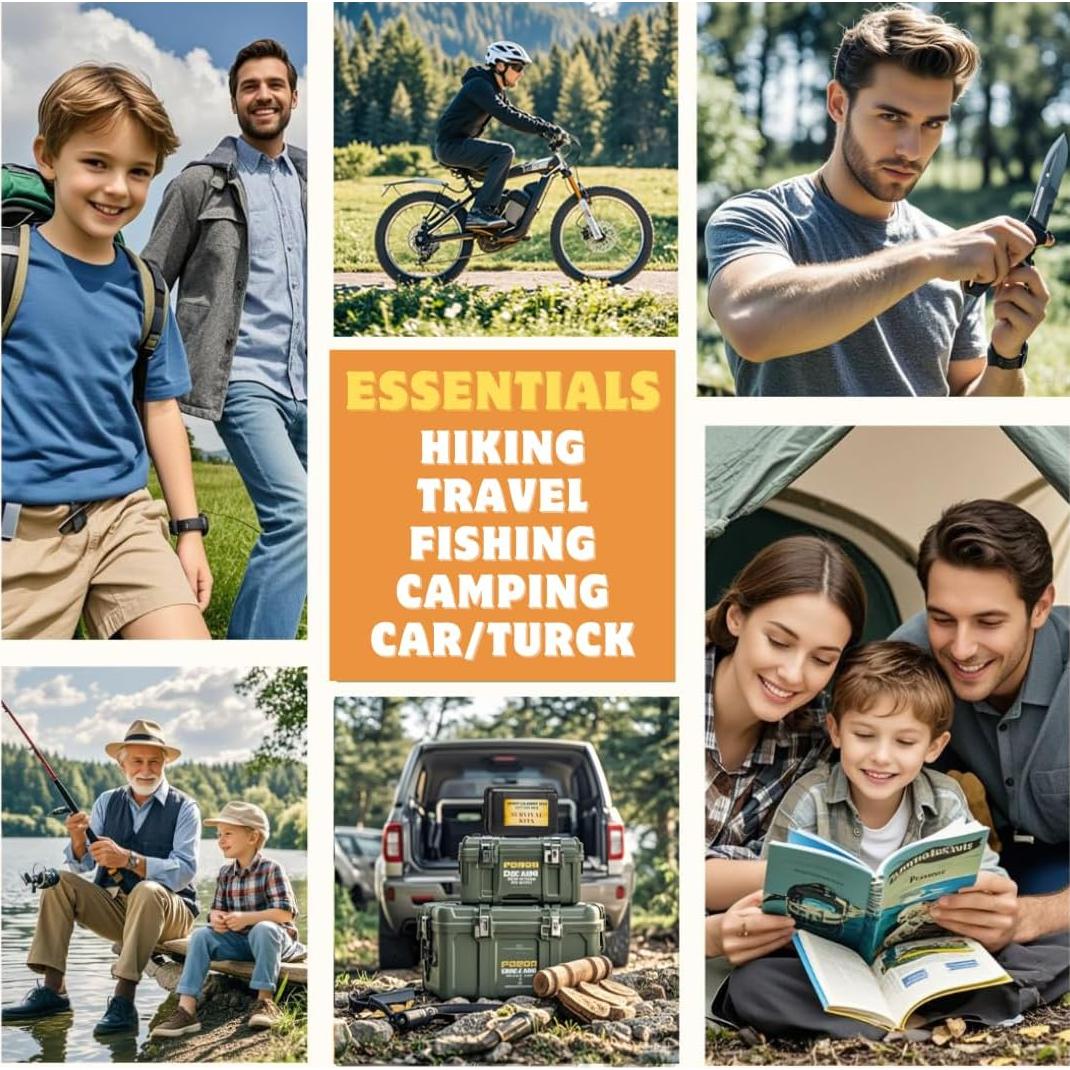 Kit de Supervivencia 13 en 1 ASSABER para Camping y Senderismo