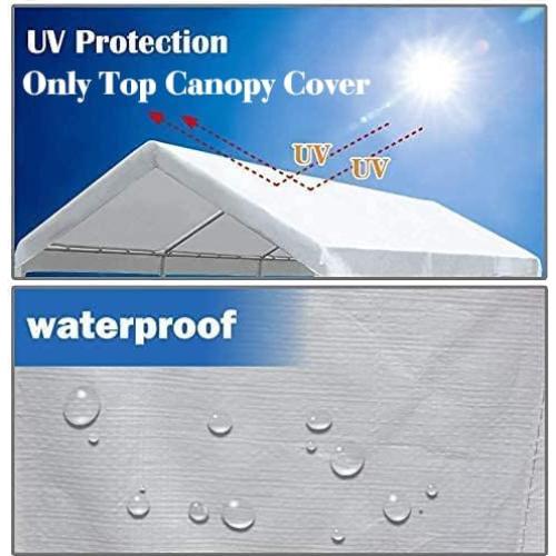 Cubierta de repuesto para toldo carport ZHJJ 3,05x6,10m blanca