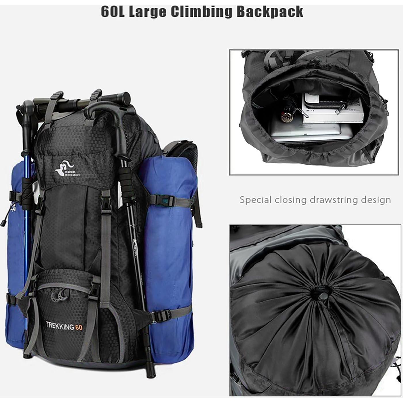 Mochila de senderismo Bseash 60L impermeable con cubierta