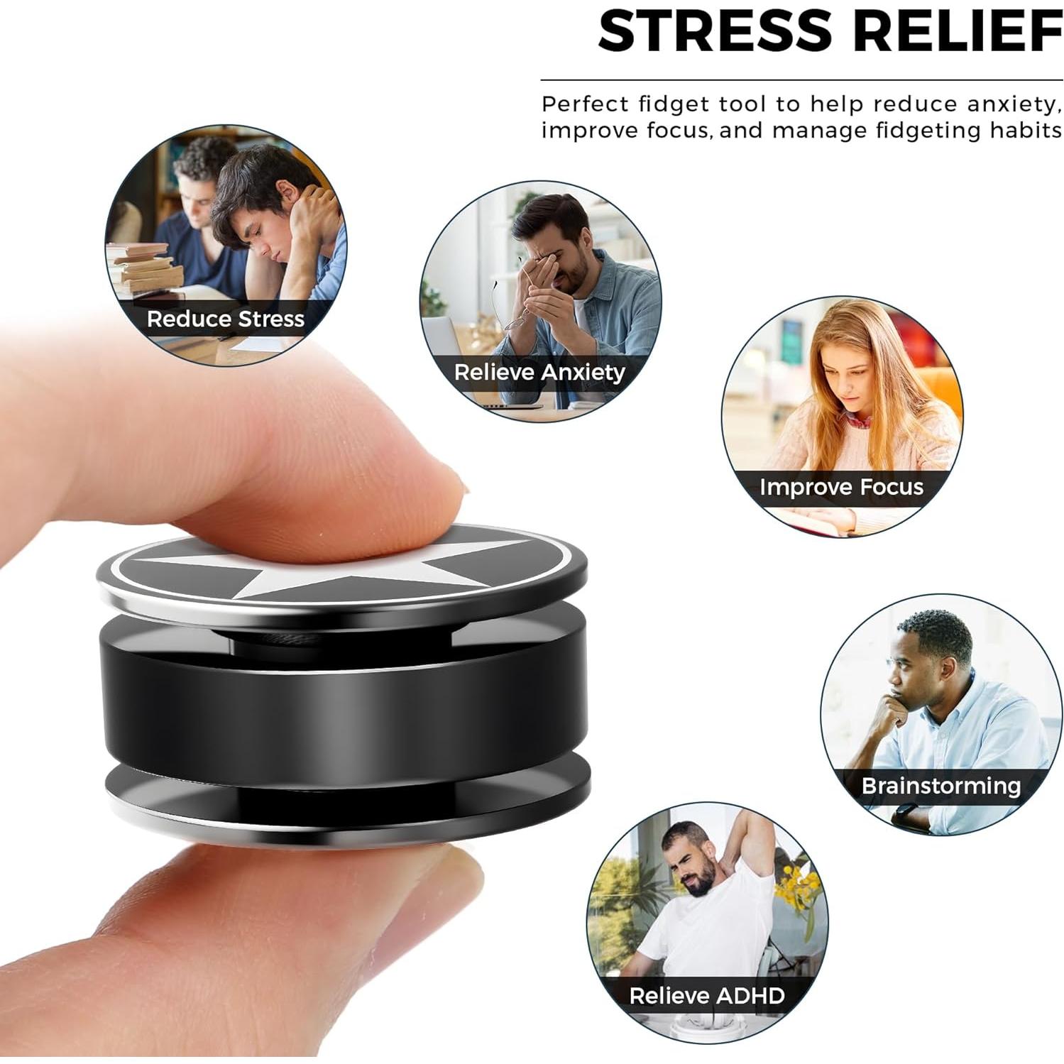 Giroscopio Fidget Spinner Afftiny Negro Alivio Estrés 18g