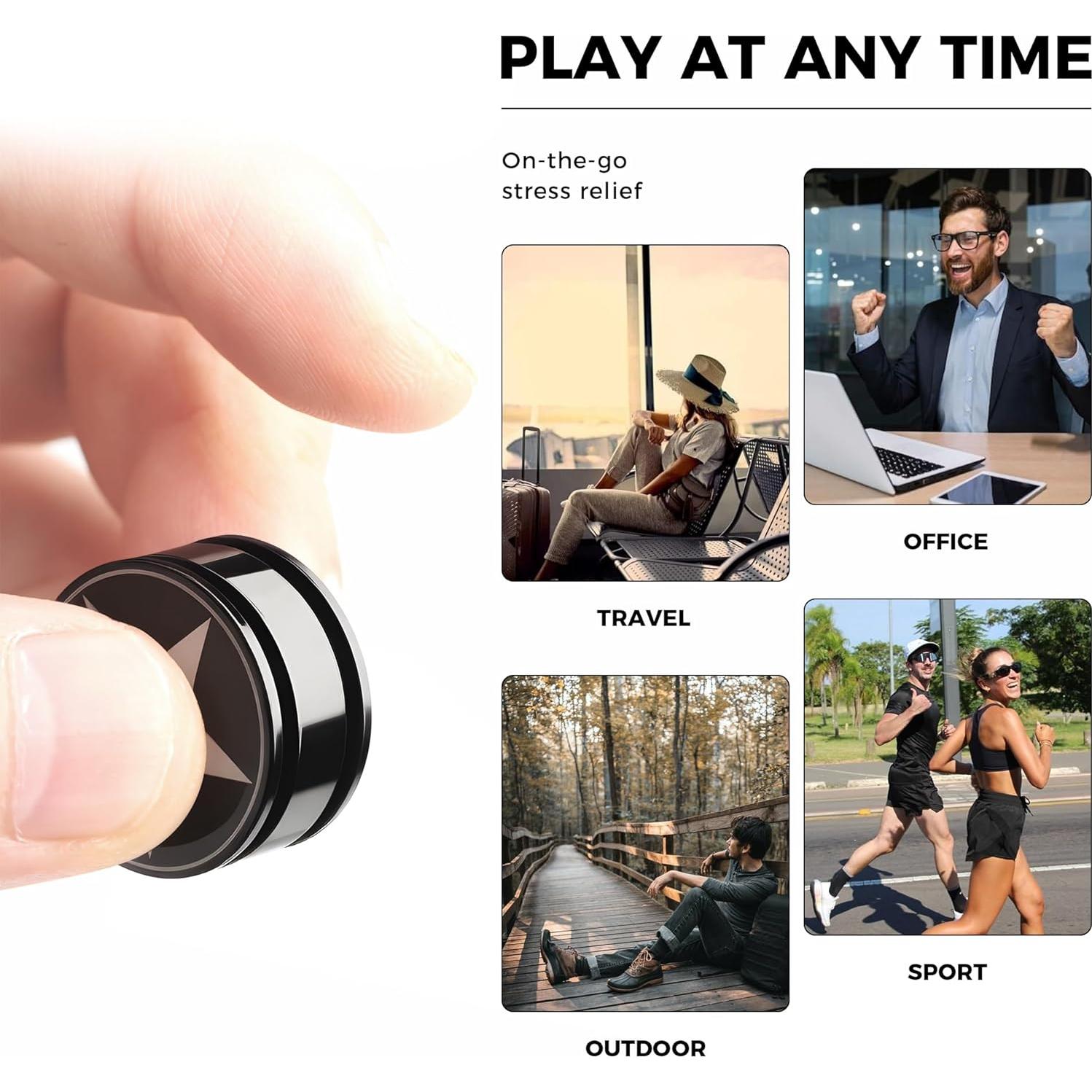 Giroscopio Fidget Spinner Afftiny Negro Alivio Estrés 18g