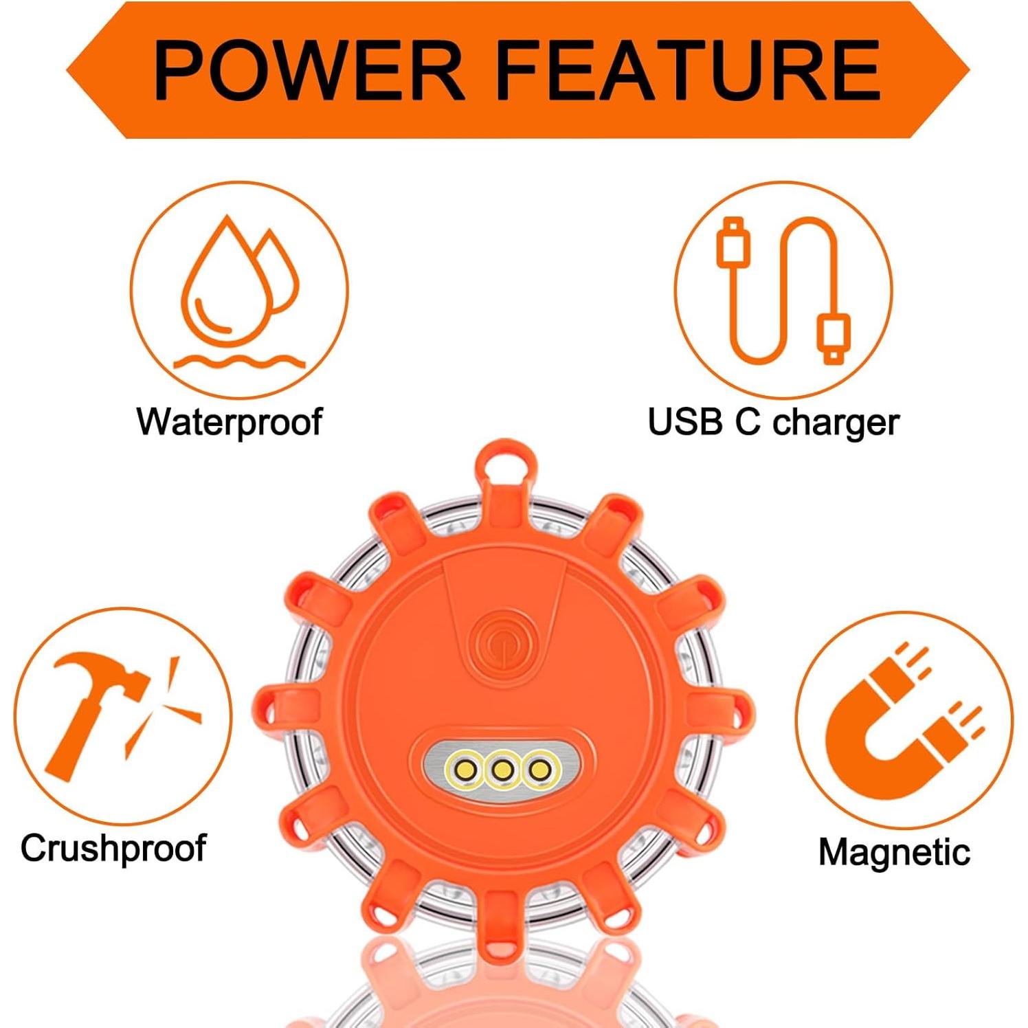 Luces de Emergencia LED Meliya Recargables USB C - Paquete de 3