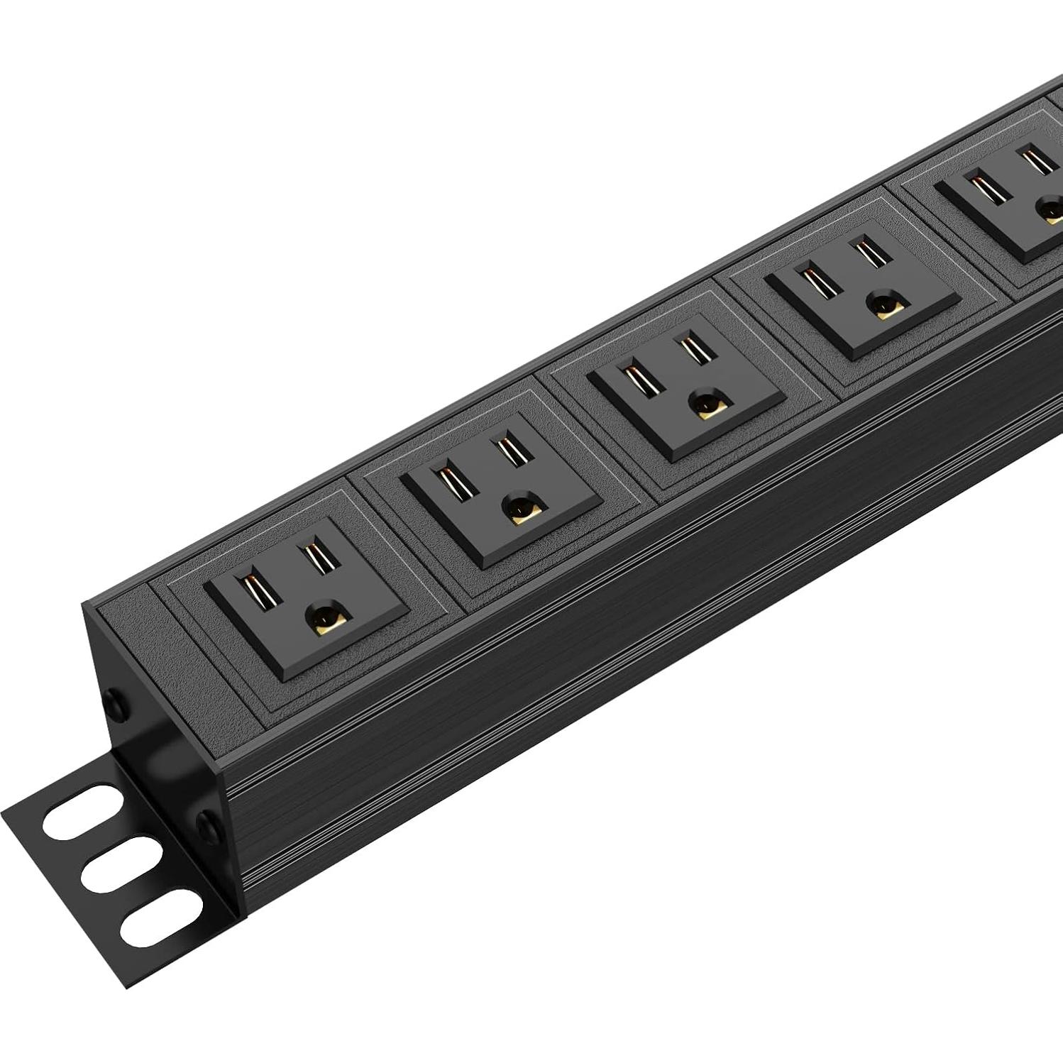 Regleta de 6 Salidas BTU Metal Montable 1.83m 15A 125V