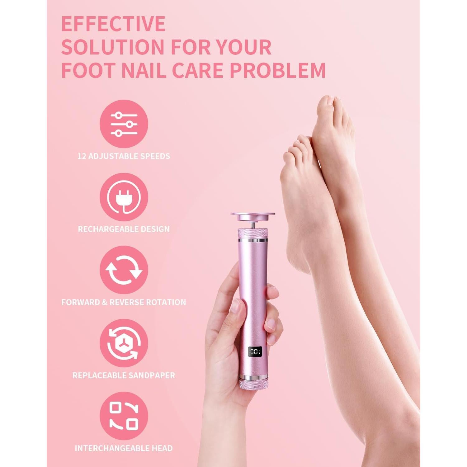 Removedor de Callos Eléctrico Tohecu MY-101 Rosa 12 Velocidades