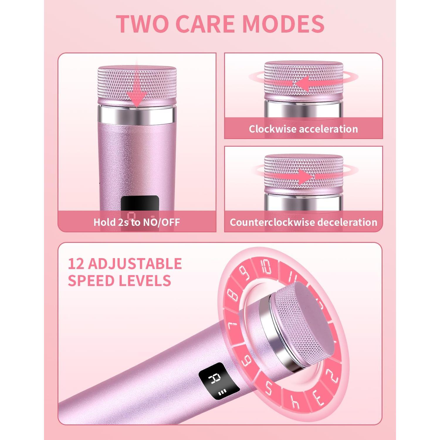 Removedor de Callos Eléctrico Tohecu MY-101 Rosa 12 Velocidades