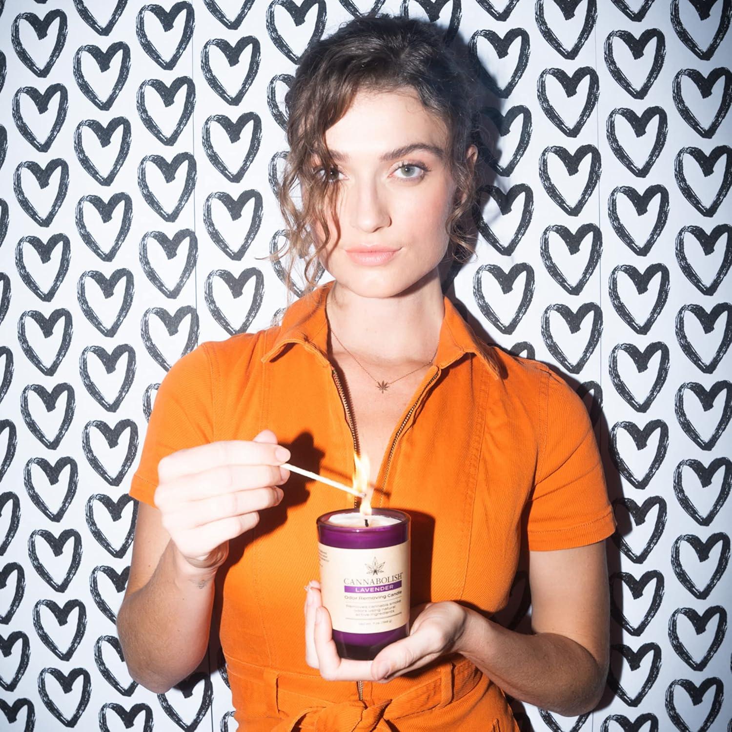 Vela Eliminadora de Olores a Humo Cannabolish Lavanda 198 g