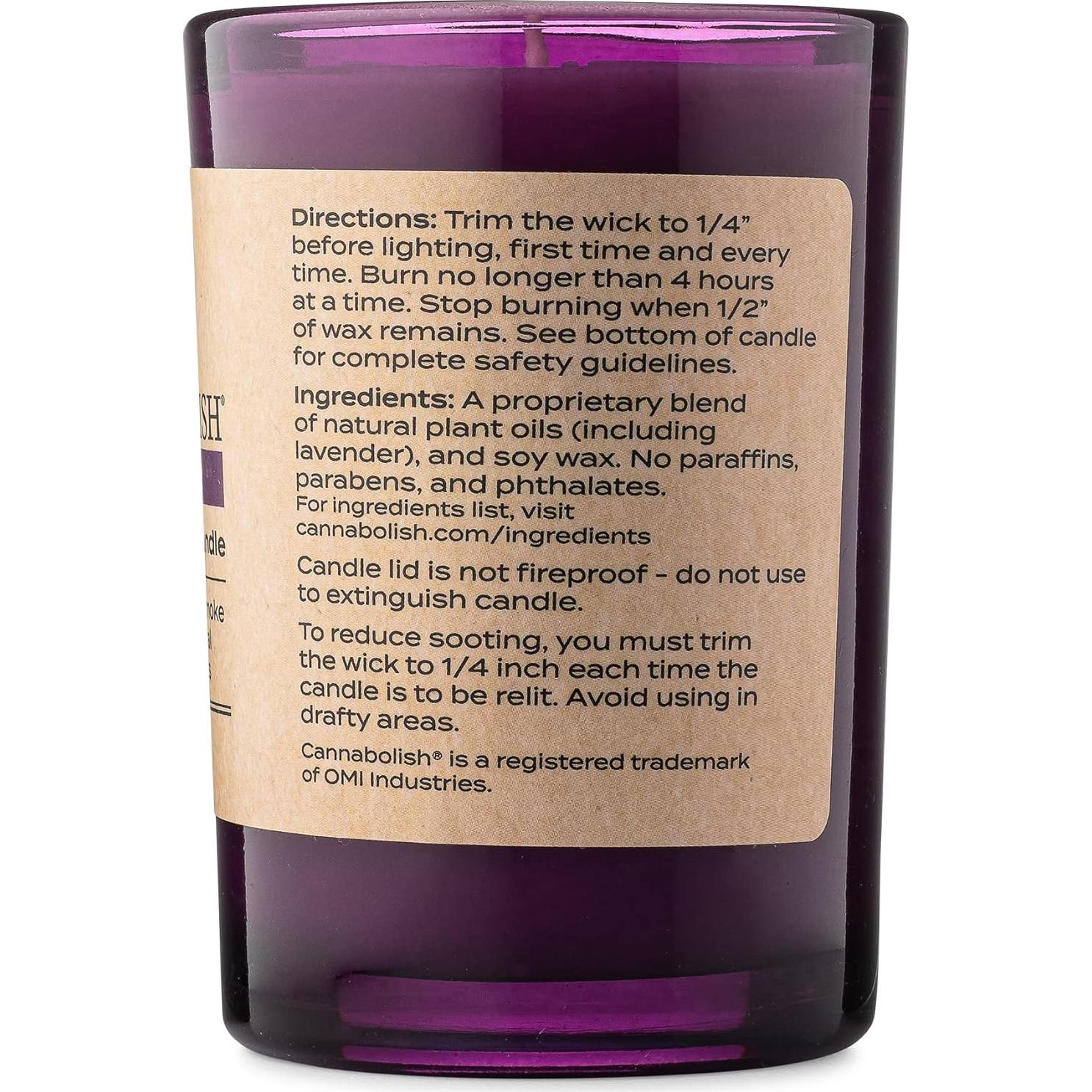 Vela Eliminadora de Olores a Humo Cannabolish Lavanda 198 g