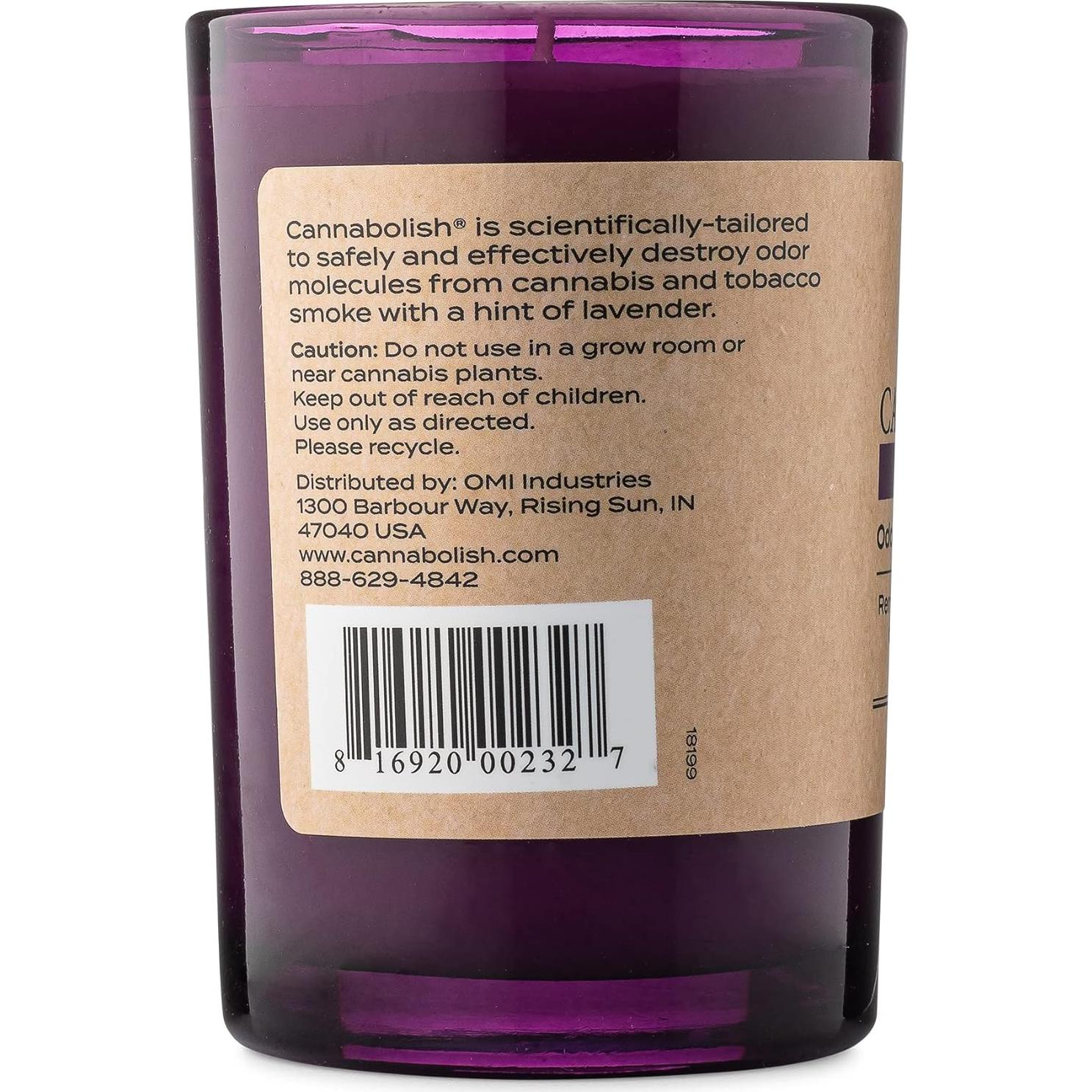 Vela Eliminadora de Olores a Humo Cannabolish Lavanda 198 g