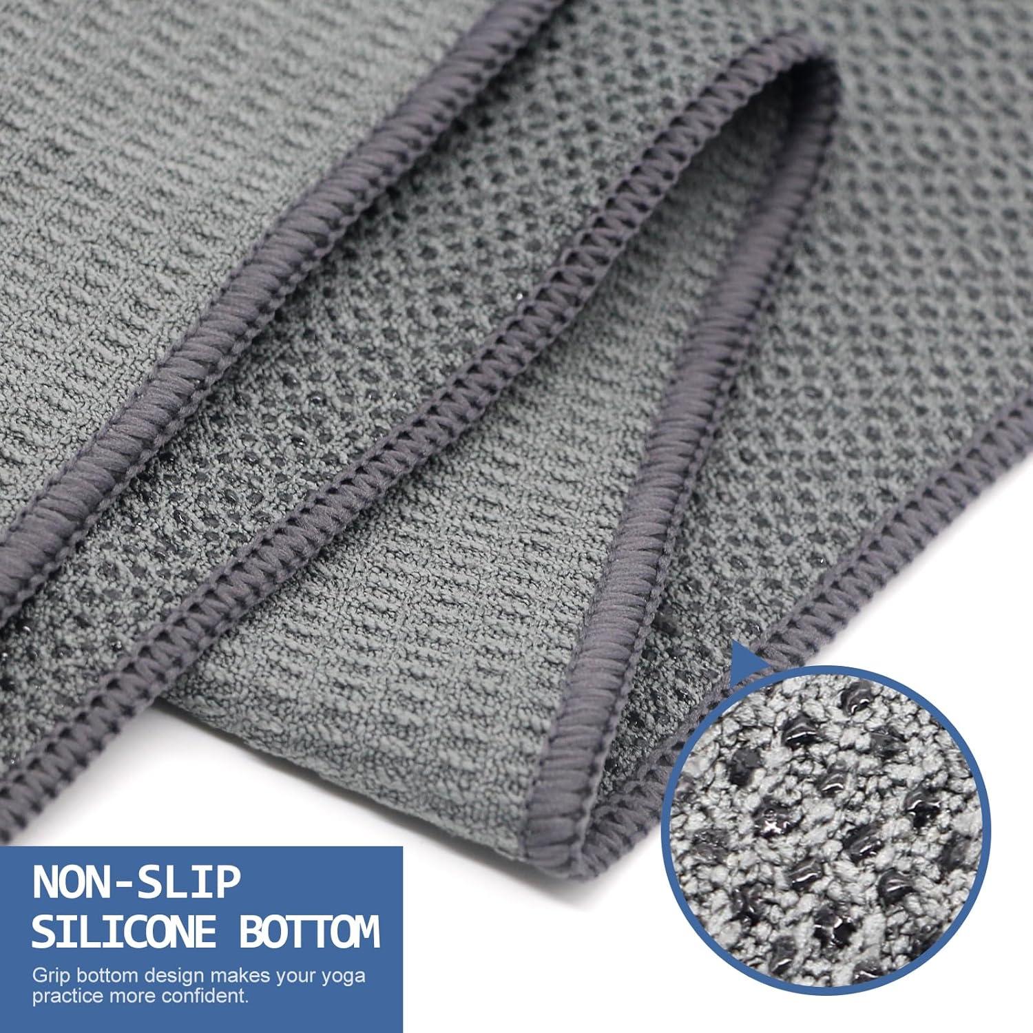 Toalla de Yoga Antideslizante Eunzel Microfibra 185x65cm Gris