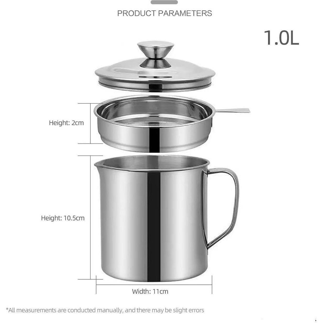 Contenedor de Grasa de Tocino CBESTUTENSIL 1L Acero Inoxidable