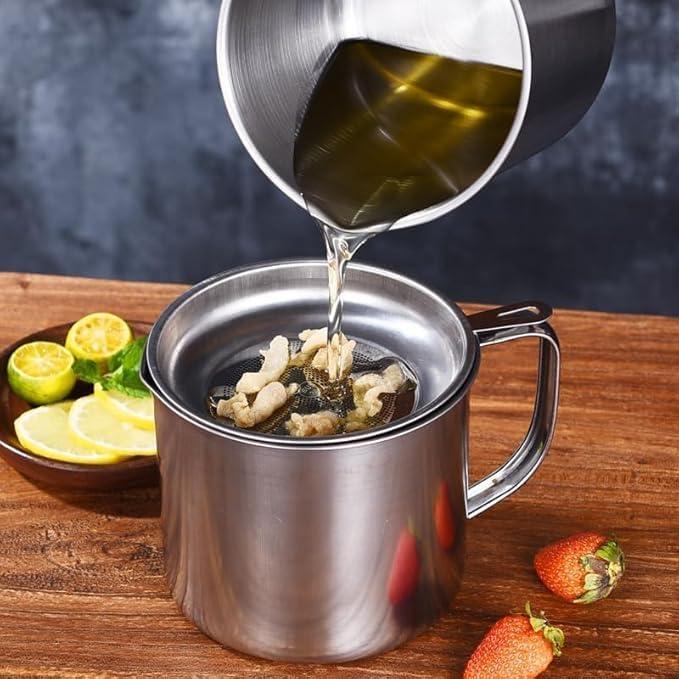 Contenedor de Grasa de Tocino CBESTUTENSIL 1L Acero Inoxidable