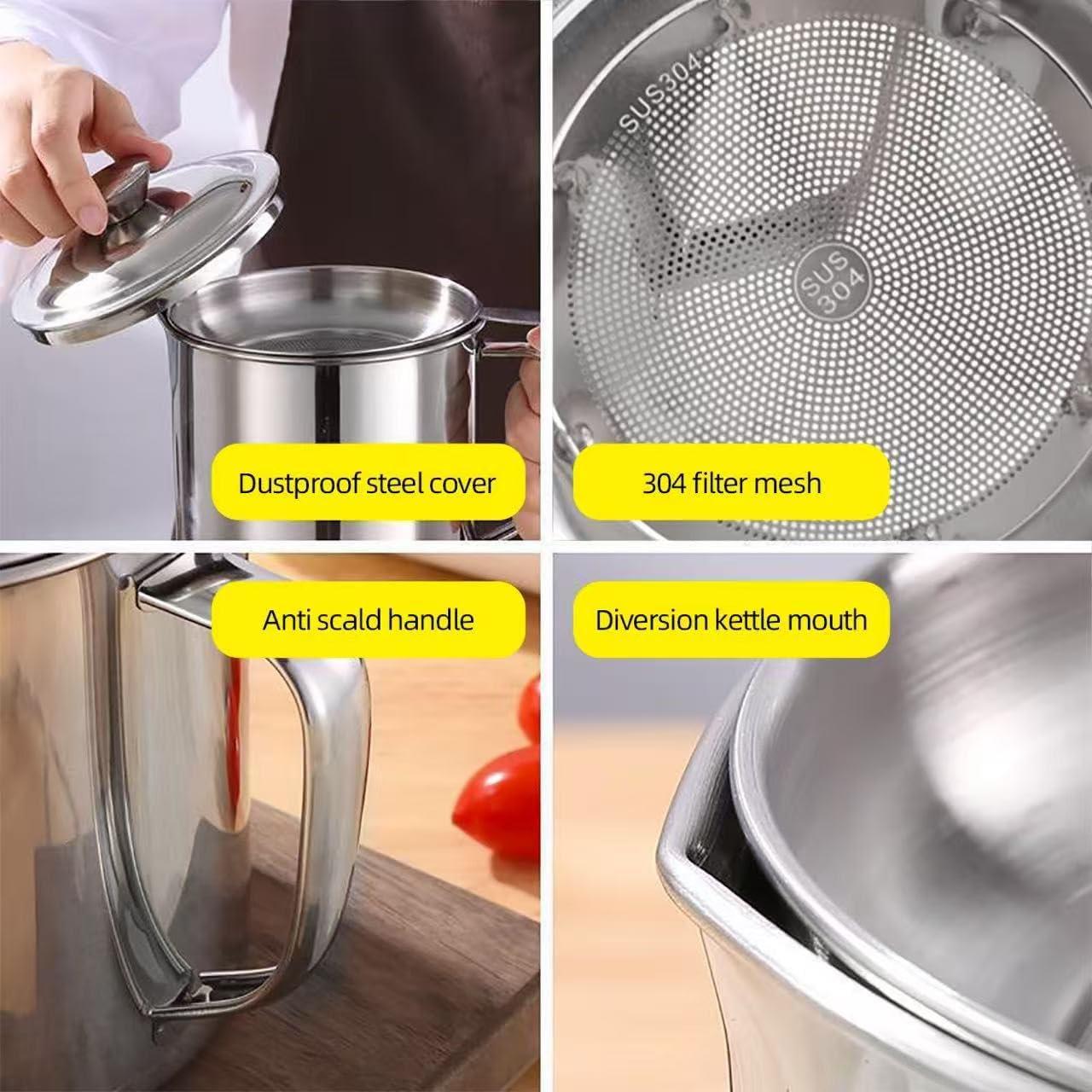 Contenedor de Grasa de Tocino CBESTUTENSIL 1L Acero Inoxidable