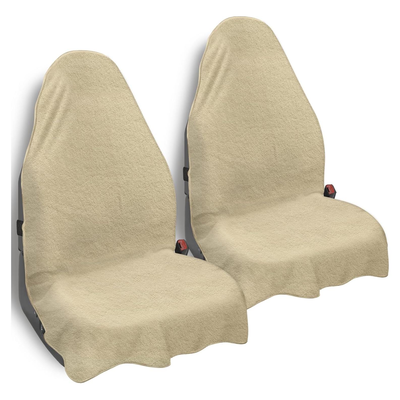 Funda de Toalla para Asiento de Coche CORTHENA Beige 2 Paquete
