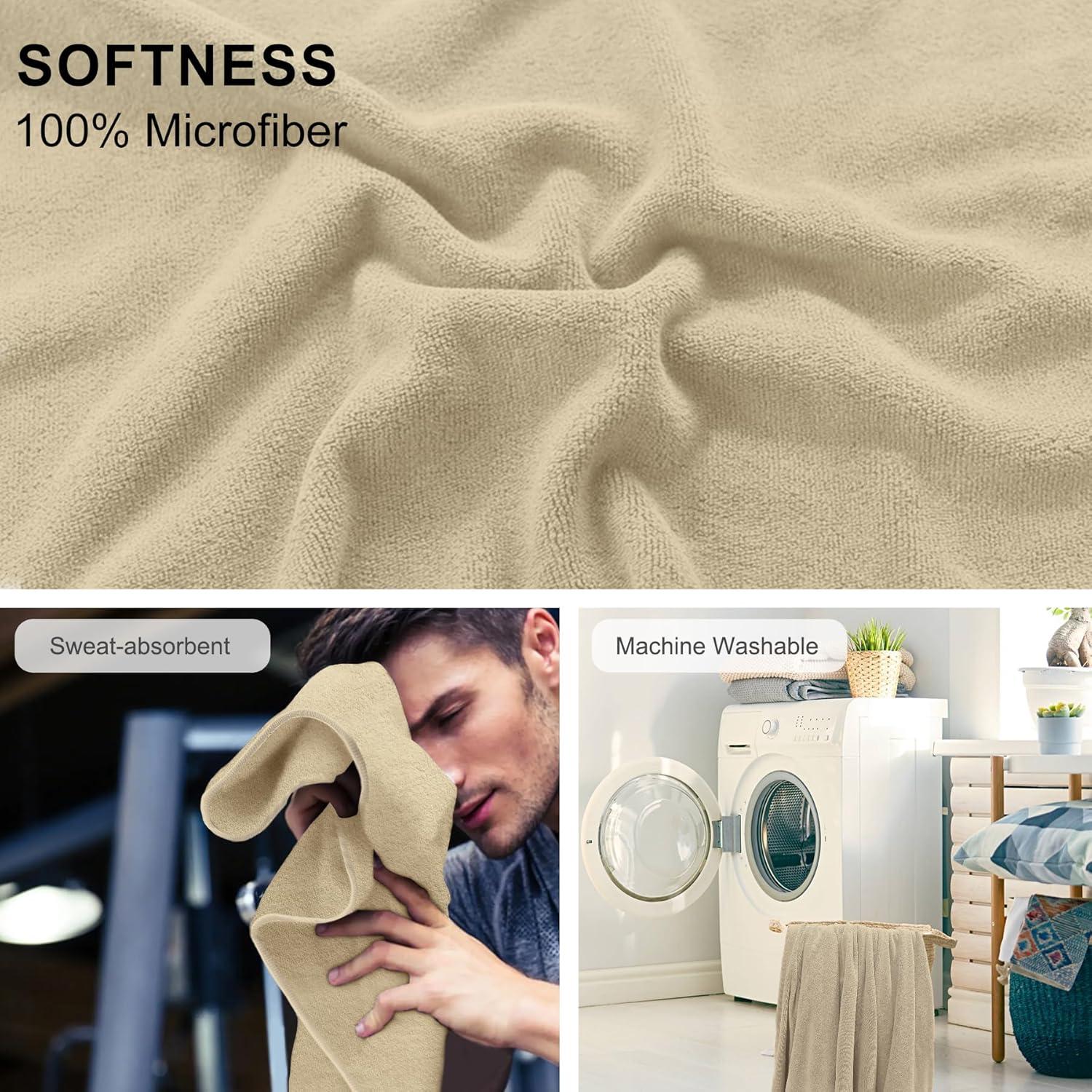 Funda de Toalla para Asiento de Coche CORTHENA Beige 2 Paquete