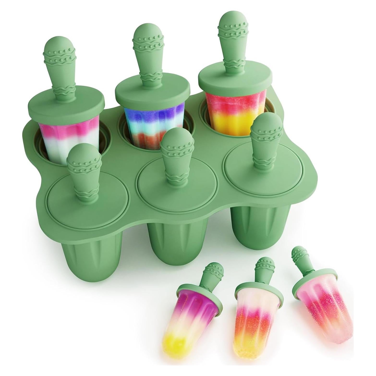Moldes de Paletas de Silicona btrfe 6 Cavidades 60ml Verde