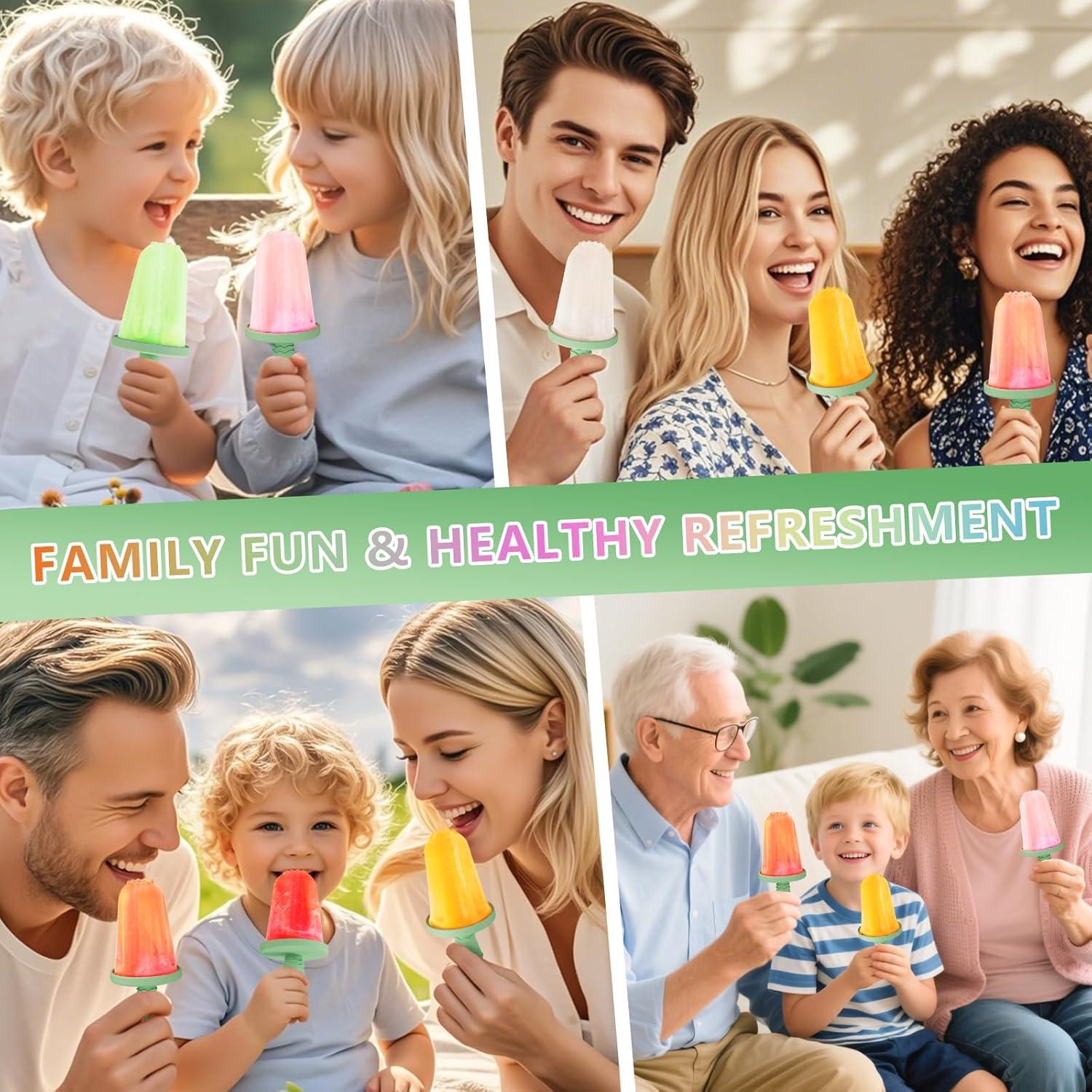 Moldes de Paletas de Silicona btrfe 6 Cavidades 60ml Verde