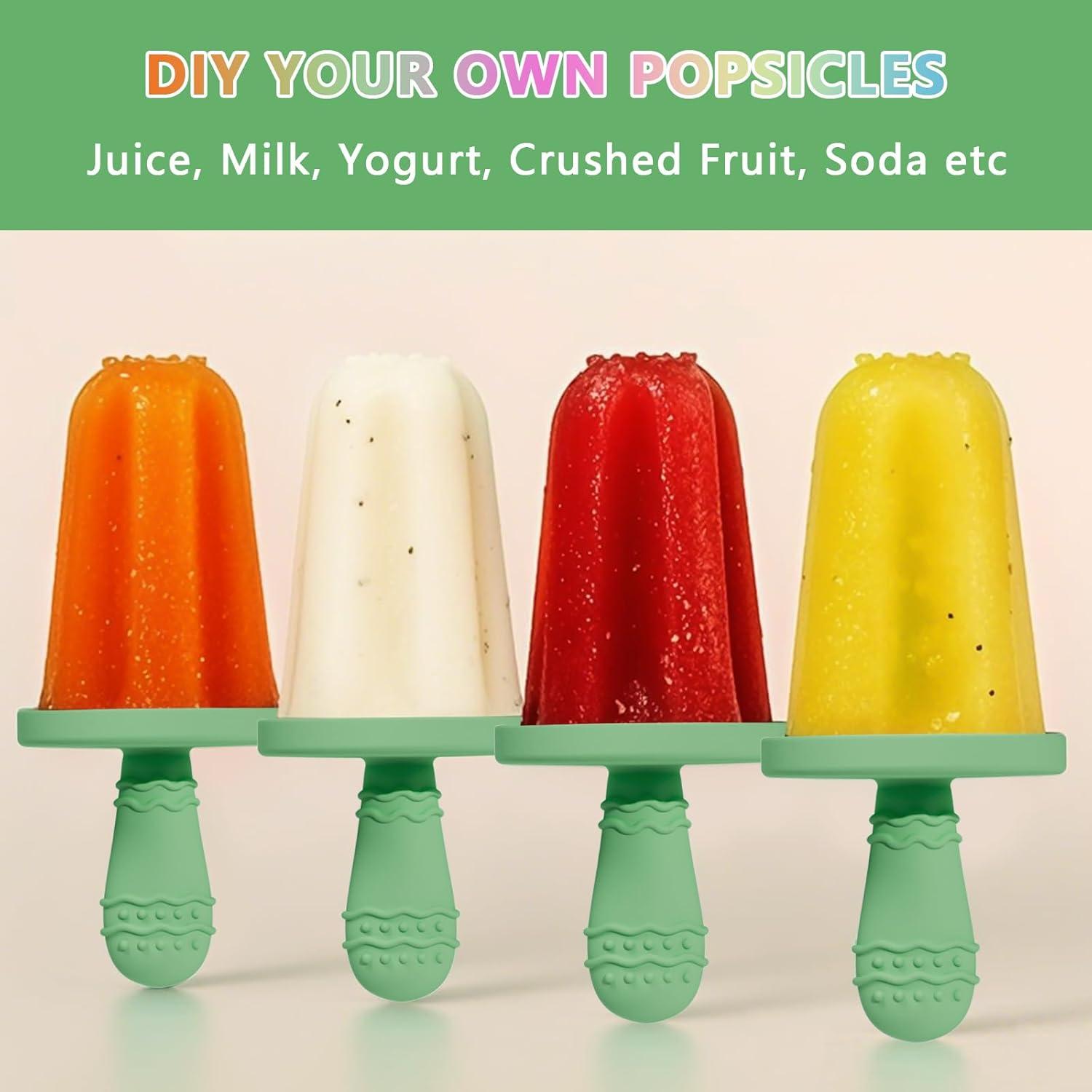 Moldes de Paletas de Silicona btrfe 6 Cavidades 60ml Verde