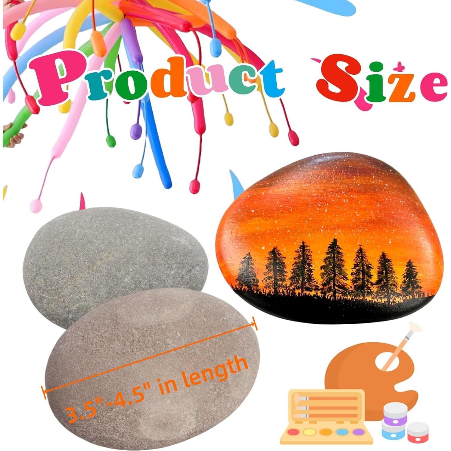 15 Rocas Grandes para Pintar Lifetop 8.9-11.4 cm Suaves