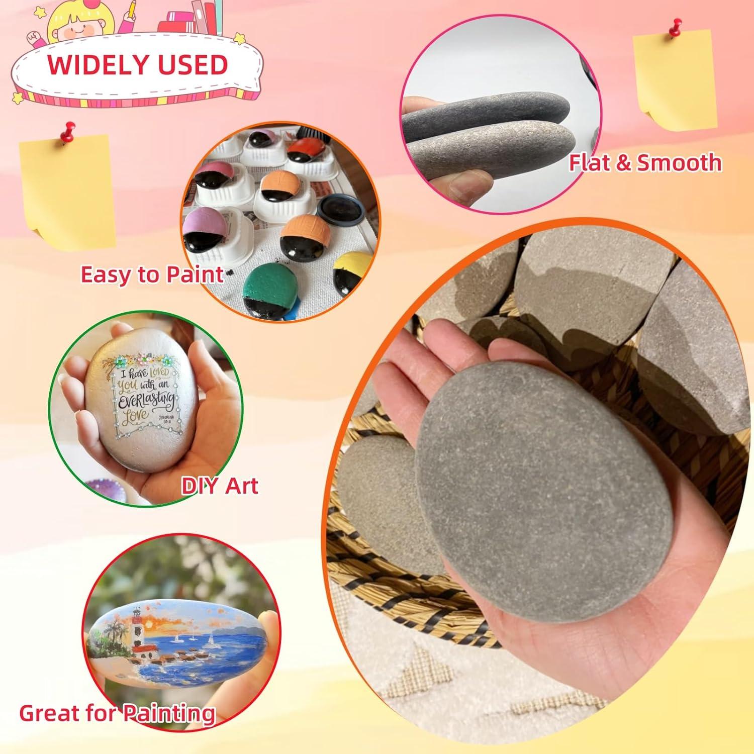 15 Rocas Grandes para Pintar Lifetop 8.9-11.4 cm Suaves