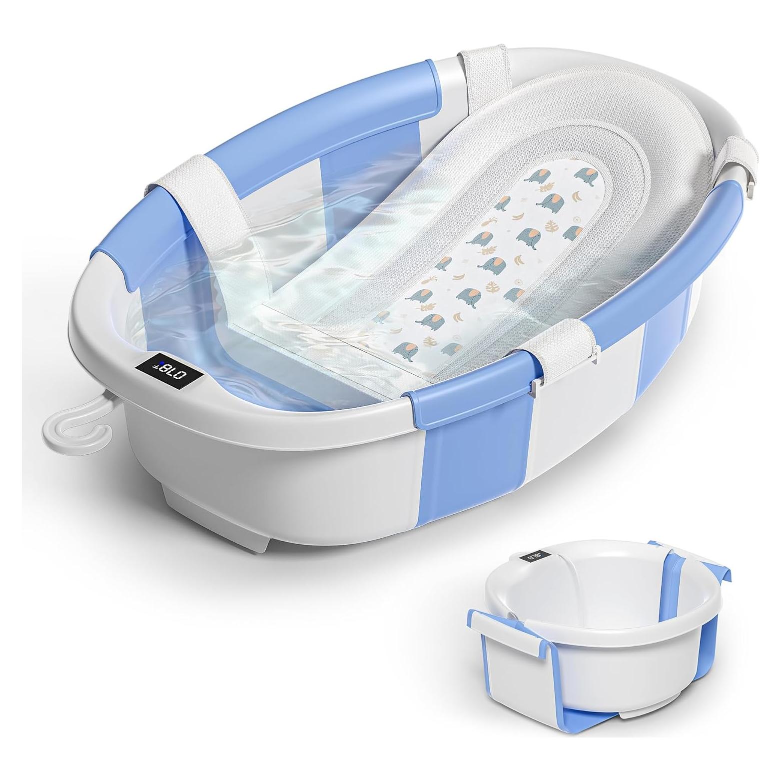 Bañera Plegable para Bebés Himold 0-36 Meses con Termómetro