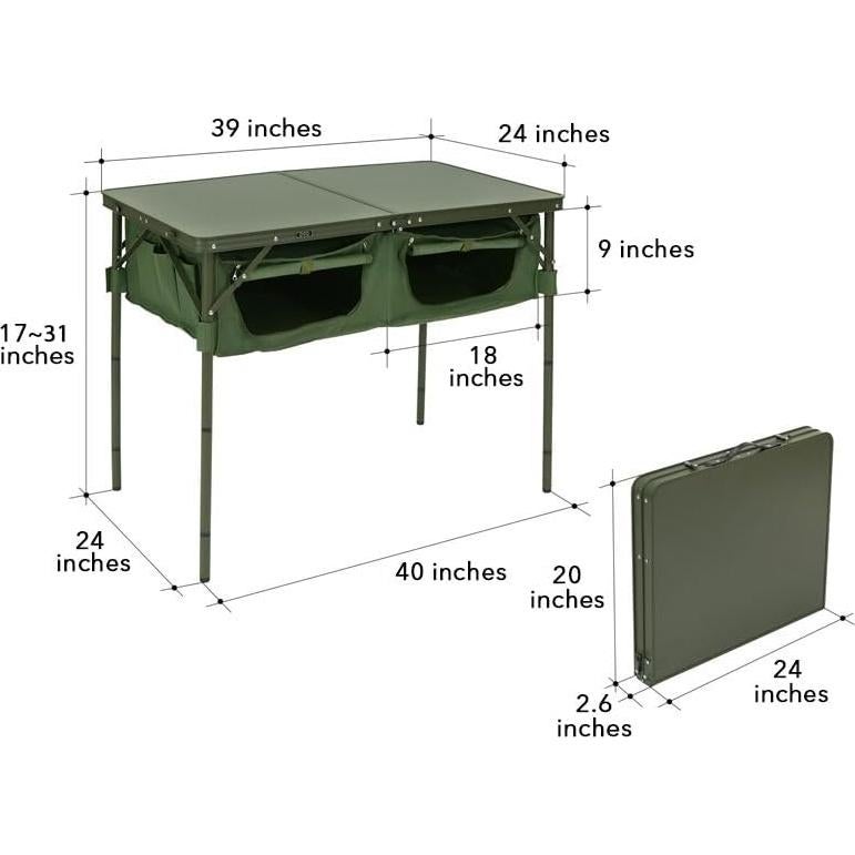 Mesa de Camping DOD Buena Suerte Plegable 80,51 cm Oliva
