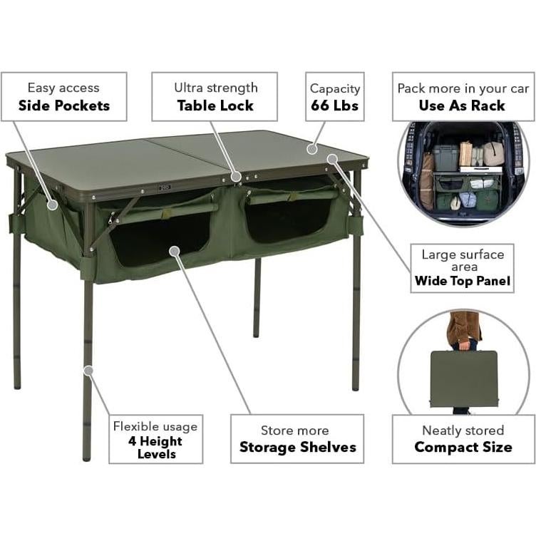 Mesa de Camping DOD Buena Suerte Plegable 80,51 cm Oliva
