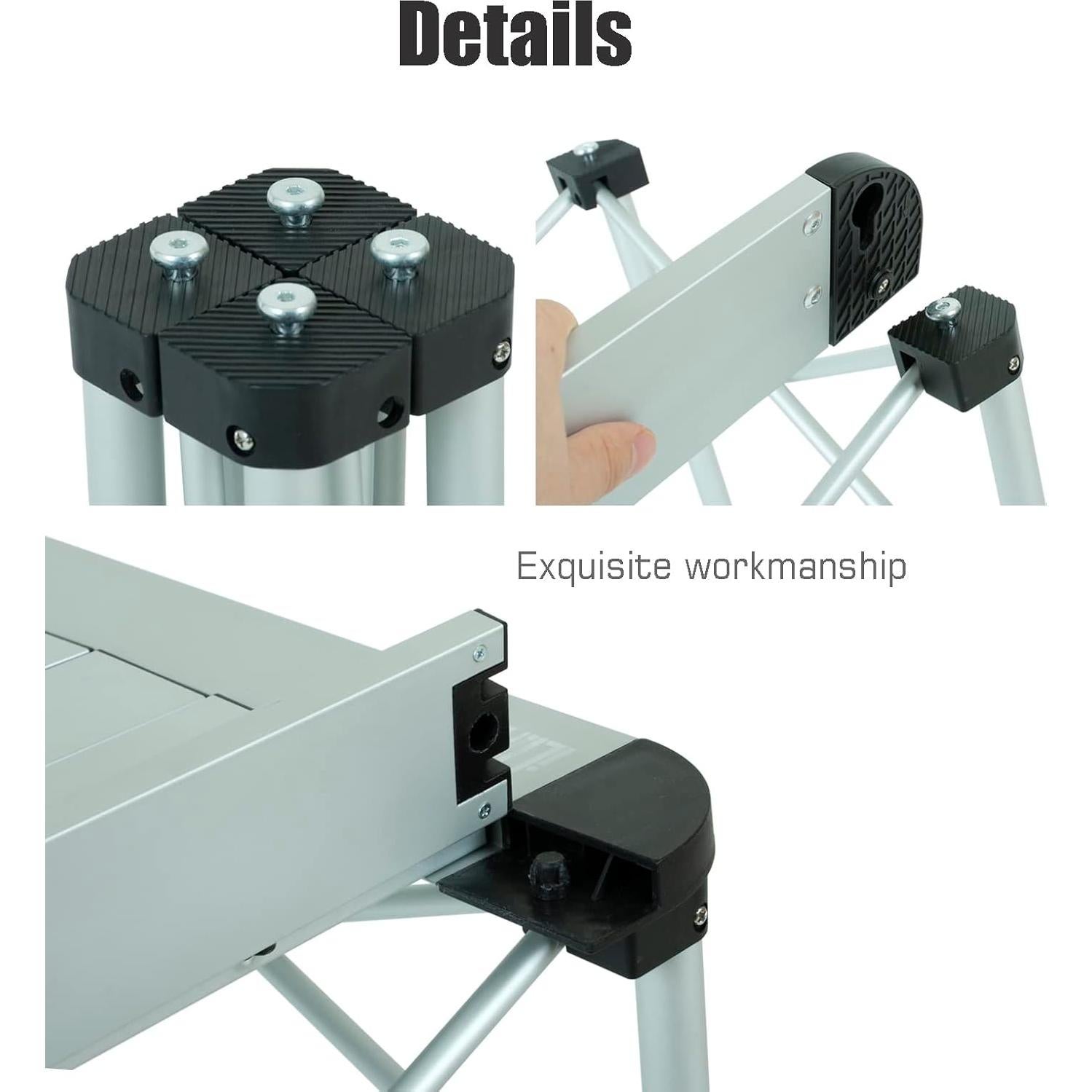 Mesa Plegable Cuadrada iClimb 39.88 cm Aluminio Naturaleza