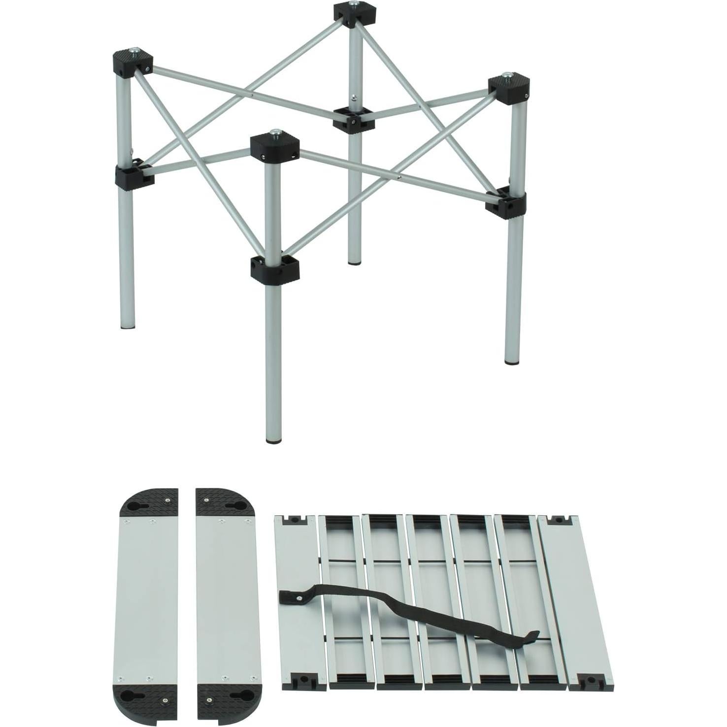 Mesa Plegable Cuadrada iClimb 39.88 cm Aluminio Naturaleza
