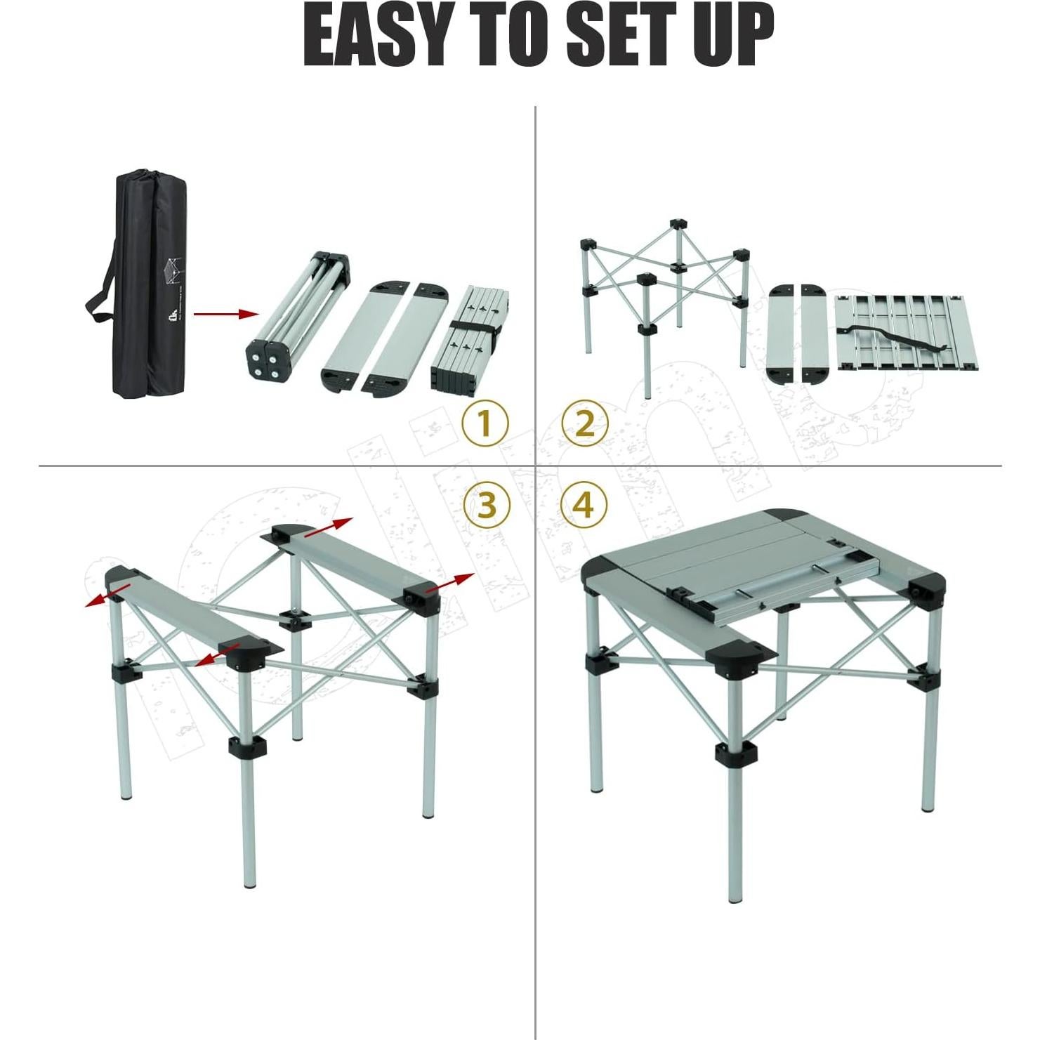 Mesa Plegable Cuadrada iClimb 39.88 cm Aluminio Naturaleza