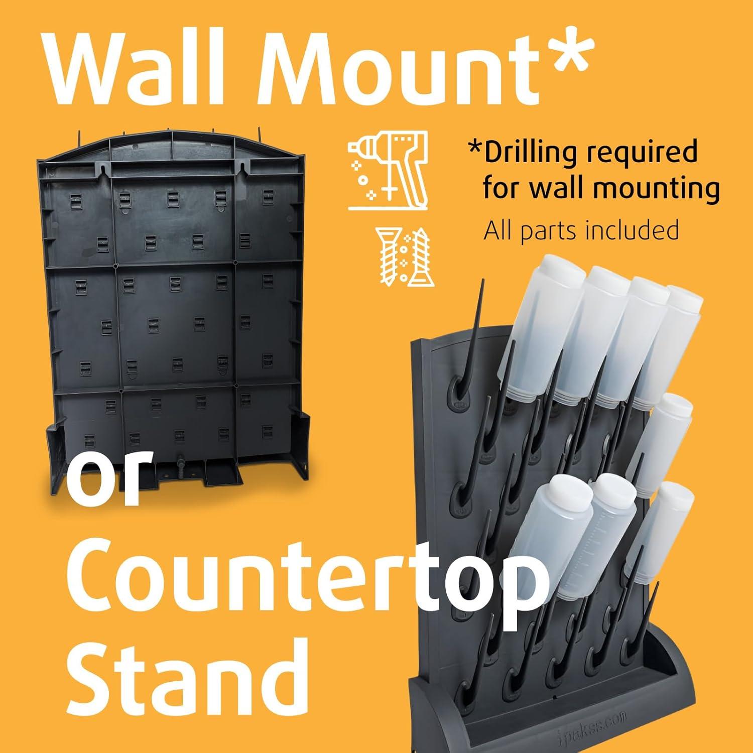 Organizador de Secado de Botellas DAN Market 32 Picos Montado en Pared