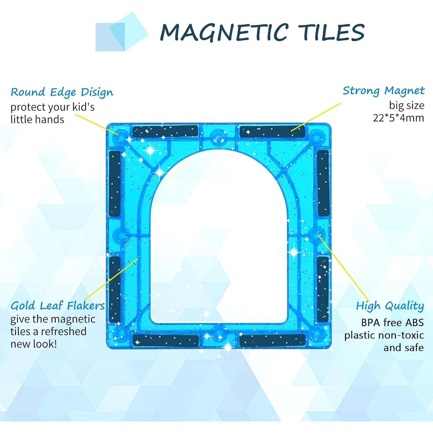 100 Piezas de Azulejos Magnéticos Mruikeny para Niños 3-8 Años