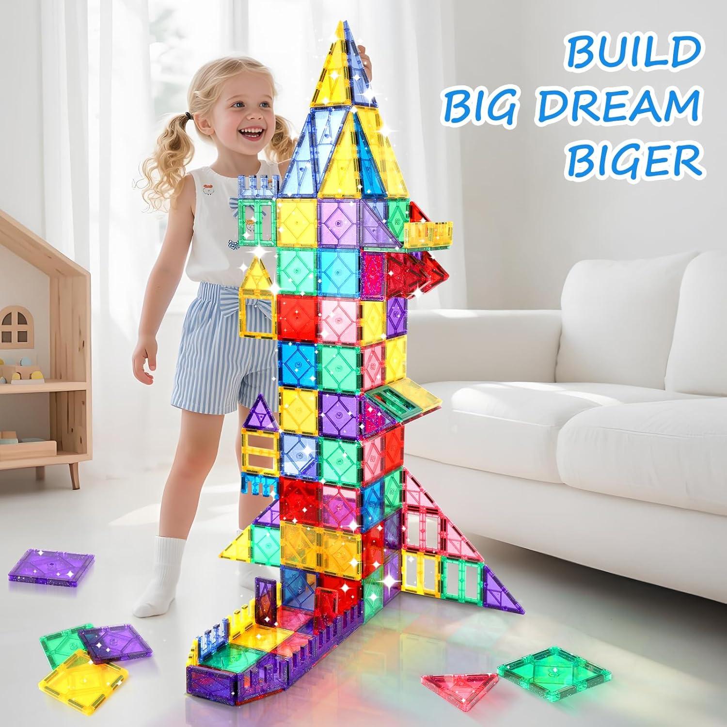 100 Piezas de Azulejos Magnéticos Mruikeny para Niños 3-8 Años